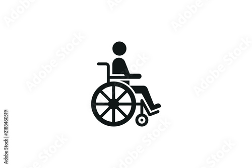 Wheelchair User Accessibility Icon Silhouette.