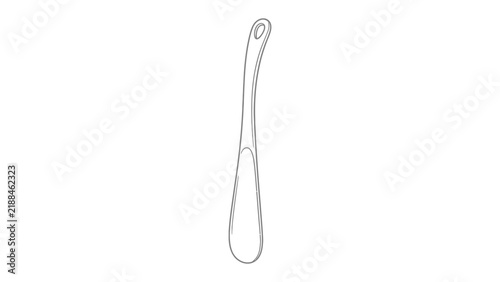 Spoon Handle Illustration: A minimalist line drawing of a single spoon handle, presented cleanly against a neutral backdrop, highlighting its simple design and utility.