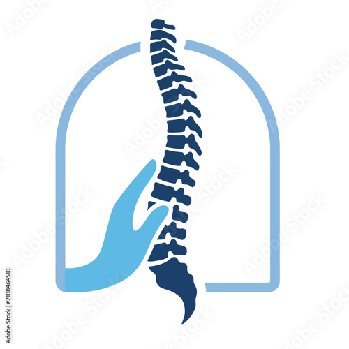 Health icon vector healthy icons set with human spine and hand