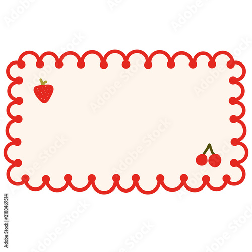 Aesthetic strawberry memo note tag graphic clipart for journal