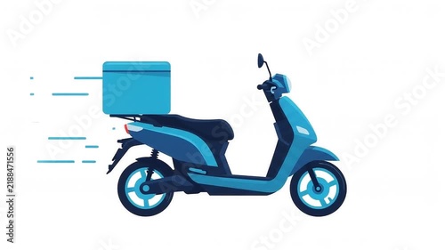 Delivery Scooter Riding Fast for Black Friday Logistics and Express Courier Service Illustration