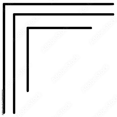 Obraz w ramie Three parallel lines forming a corner shape