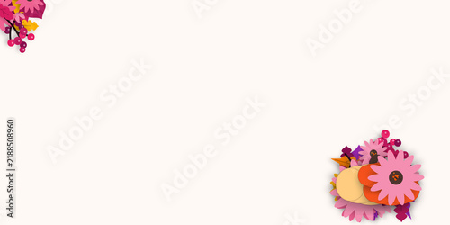 Floral elements in muted autumnal colors, perfect for background designs and decorative accents