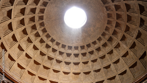 Photography Interior of the Pantheon Dome with Oculus in Rome