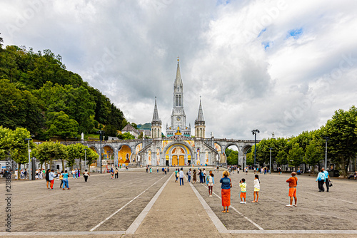 Rosary Esplanade and Sanctuary Basilicas in Lourdes France