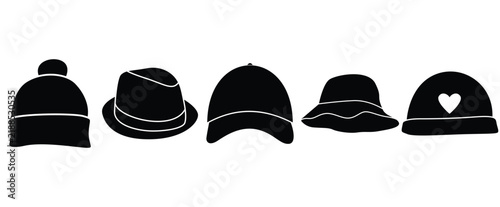 Stylish Headwear Silhouette Design Set