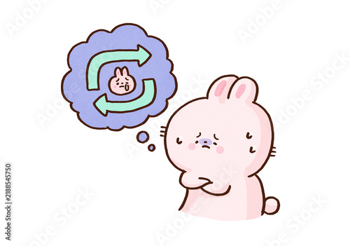 Photography Rabbit repeatedly playing back past failures in its head, rumination or negative
