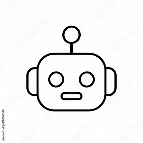 Obraz na płótnie Robot Face Outline Technology Icon