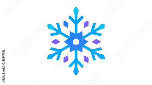 Blue and Purple Snowflake Icon for Winter Season