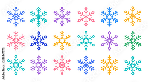 Colorful Snowflakes Pattern for Winter Holiday Decoration