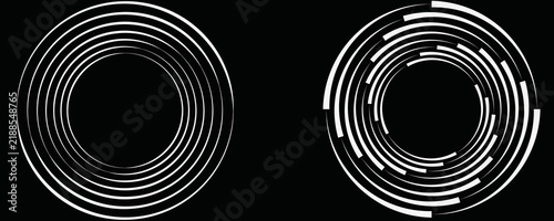 Fotografía Create a bold look with a centric circle background featuring vector graphics of sound waves