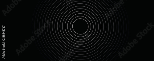 Fotografía Create a bold look with a centric circle background featuring vector graphics of sound waves