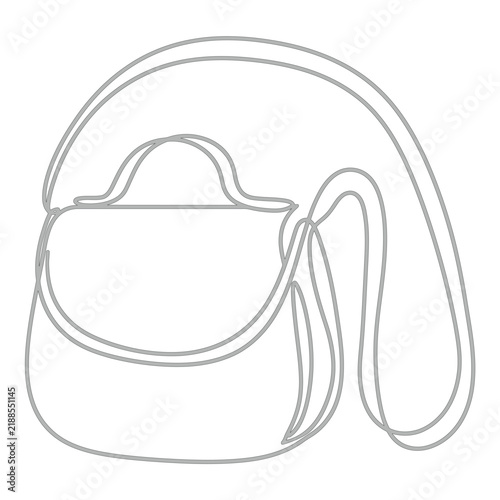 Minimalist continuous line drawing of a women fashion handbag purse outline illustration