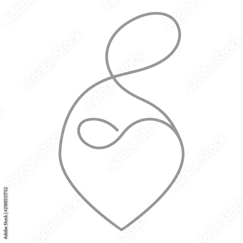 Minimalist One Line Art Illustration of Mother Holding Baby inside Heart Shape for Motherhood Logo