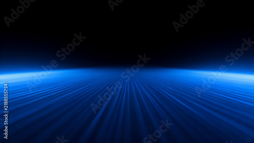 Blue converging lines creating an abstract futuristic background with radiant depth