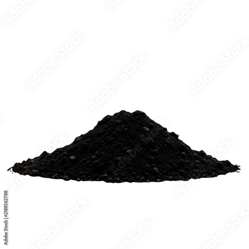 A horizontal pile of dark brown soil is centered against