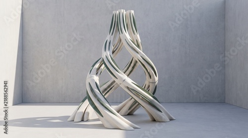 Futuristic botanical architecture sculpture with parametric design and abstract form