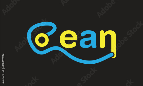 Ocean Letter Logo Template,  unique suitable typography, for digital brands