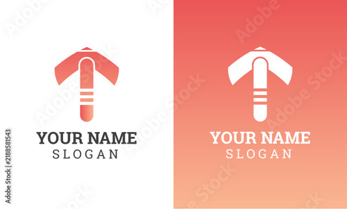 Abstract letter logo design with gradient colors