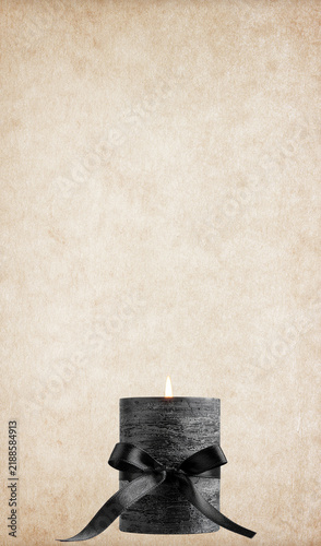Candle on the background. Postcard for the event, memorial day, mourning. Popular pattern for designers, marketers, advertising. Object, symbol.