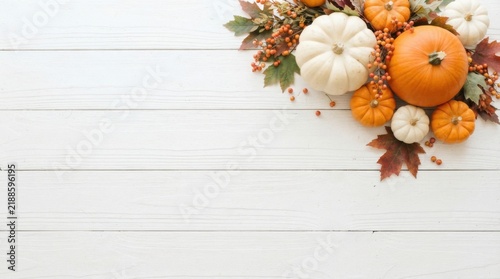 Thanksgiving Pumpkin Corner Background
