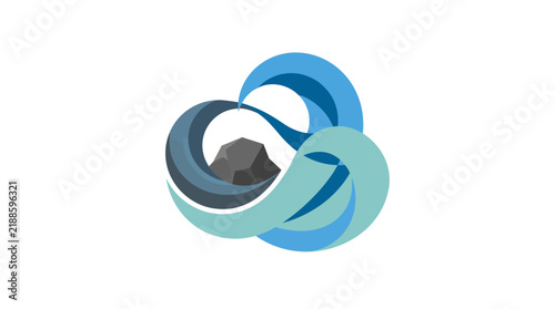 Abstract Tidal Formation Surrounding a Geometric Island