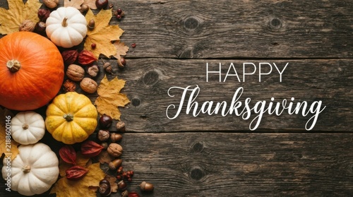 Thanksgiving Pumpkin Wooden Background