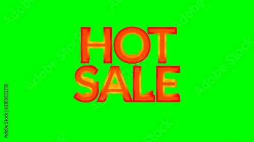Animated Hot Sale Text with Fire Effect on Green Screen