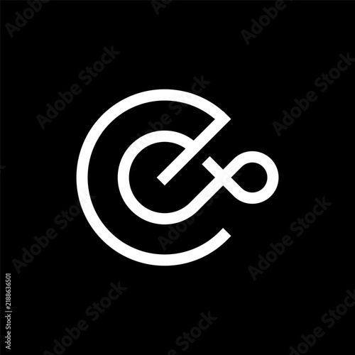 Letter E infinity creative minimalist logo design