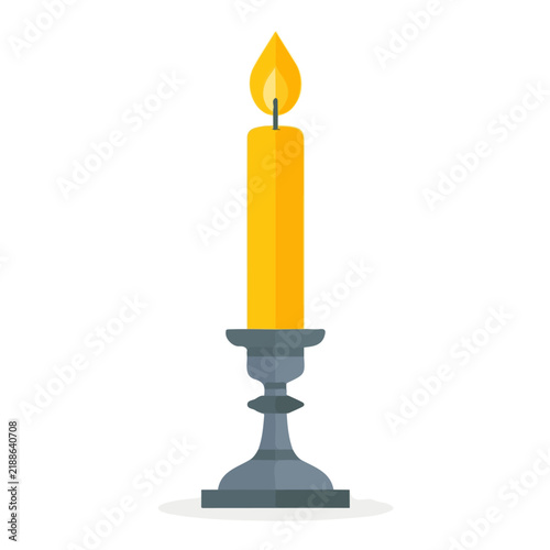 2D flat vector graphic of a Candle Holder in icon style, isolated on white background