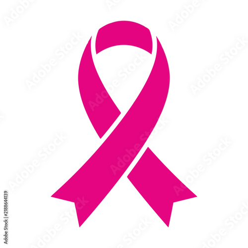 Bright pink awareness ribbon for breast cancer support and medical health charity Vector