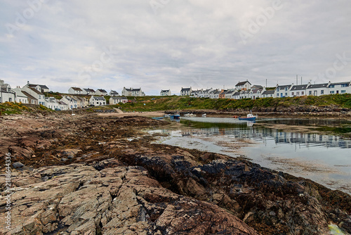 Obraz na płótnie Coastal village landscape in Islay Portnahaven Scotland United Kingdom tradition