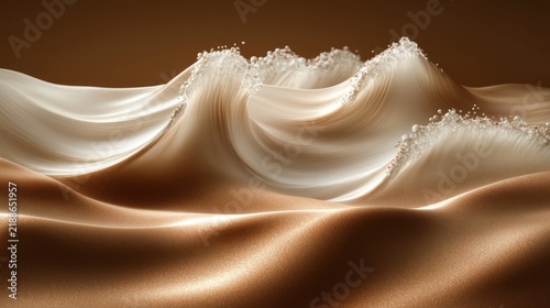 Soft waves glisten in warm tones creating a serene seascape filled with beauty