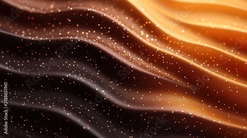 Silky fabric waves transition from dark to light shades sparkling gently