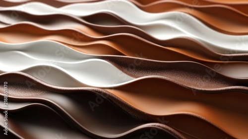 Waves of soft material undulate gracefully in shades of brown and cream creating harmony
