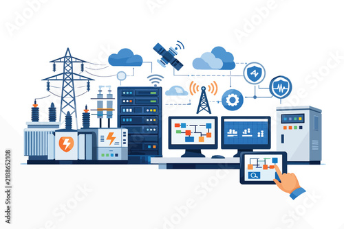 Smart grid technology and digital monitoring system concept