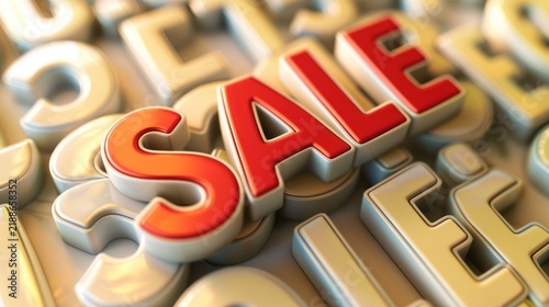 Customers are drawn to the vibrant sale sign amidst colorful letters announcing discounts