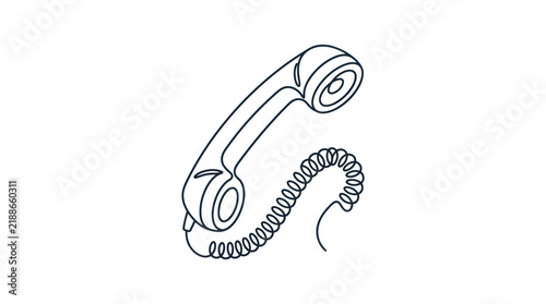 Vintage Telephone Receiver Vector Illustration