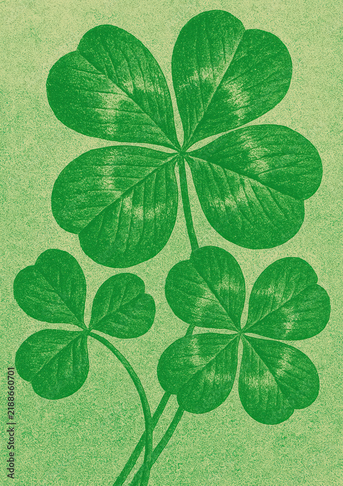Fototapeta premium Vibrant green clover illustration