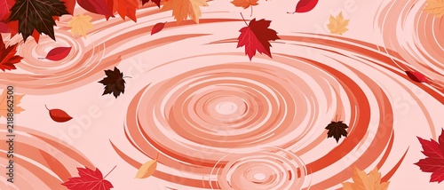 Fall foliage spins in concentric circles against a pastel backdrop