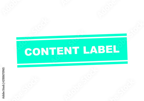 Modern green content label with bold white text illustration