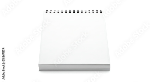 Blank White Spiral Notebook Isolated on White Background for Notes, Business, Office, Calendar and Document Planning