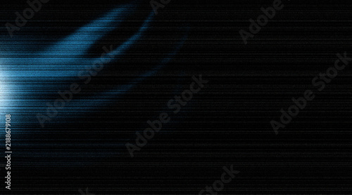 Abstract dark blue digital glitch background with horizontal scan lines and glowing light effect texture