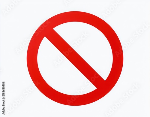 Red Prohibition and No Entry Traffic Signs Isolated on White Background