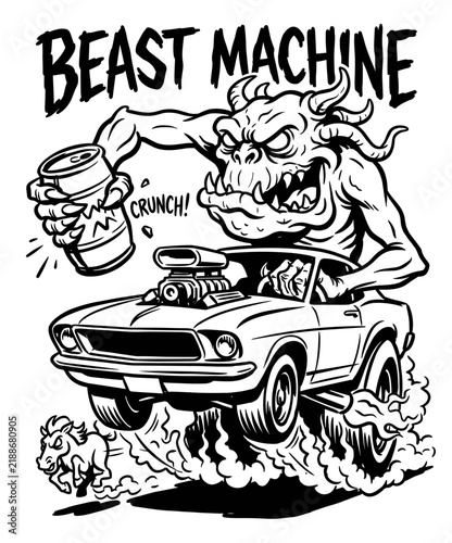Obraz na płótnie Beast machine monster car design