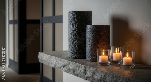 Serene Candlelight Decor Enhancing Cozy Interior Ambiance