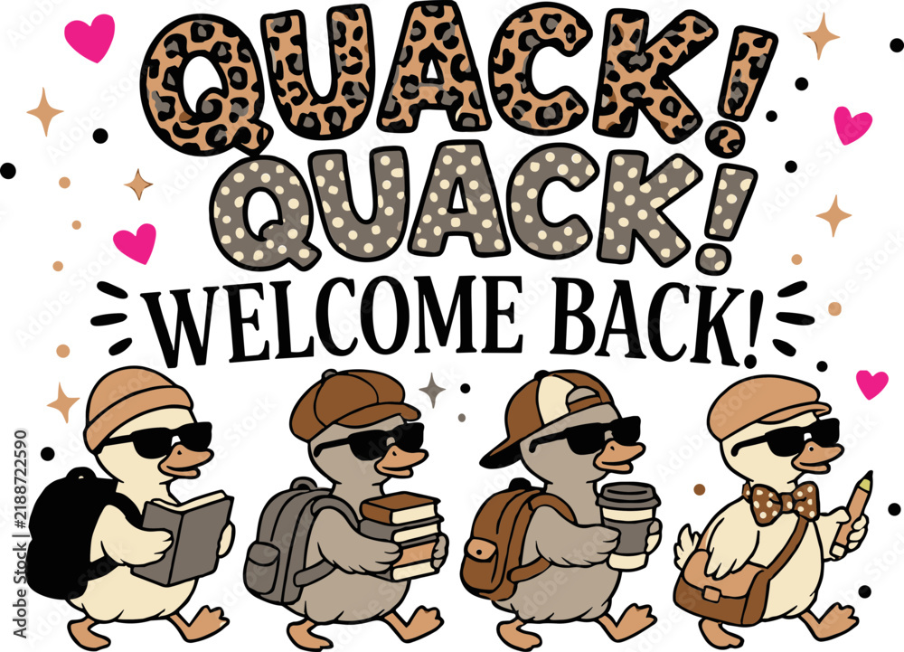 Fototapeta premium Quack quack welcome back svg