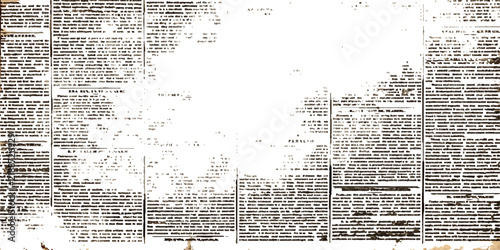 An antique newspaper with aged, yellowed pages displays columns of dense text and faded illustrations, evoking a sense of history and lost information.
