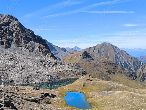 Bild auf Leinwand lakes Pinter, Aosta valley, hiking in Italy