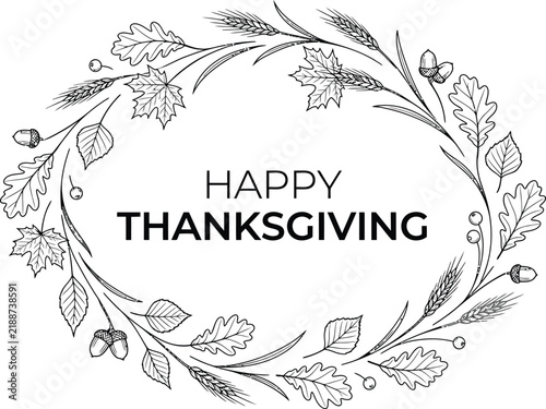 A heartfelt thanksgiving greeting celebrating gratitude family and togetherness with a beautiful wreath illustration for the holiday season